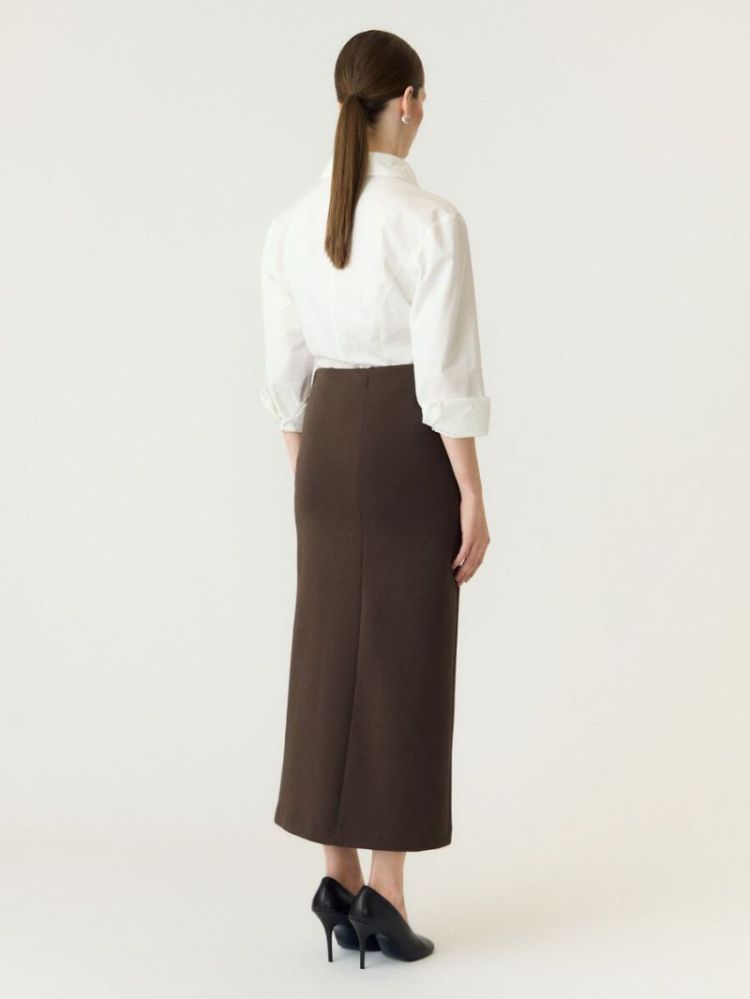 YASPINA HW LONG SKIRT NOOS 298838 Chocolat