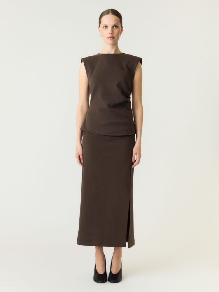 YASPINA HW LONG SKIRT NOOS 298838 Chocolat