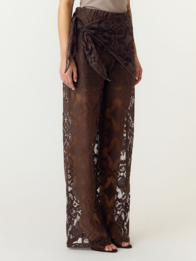 YASALMI HW SCARF LACE PANT 229437001 Coffe
