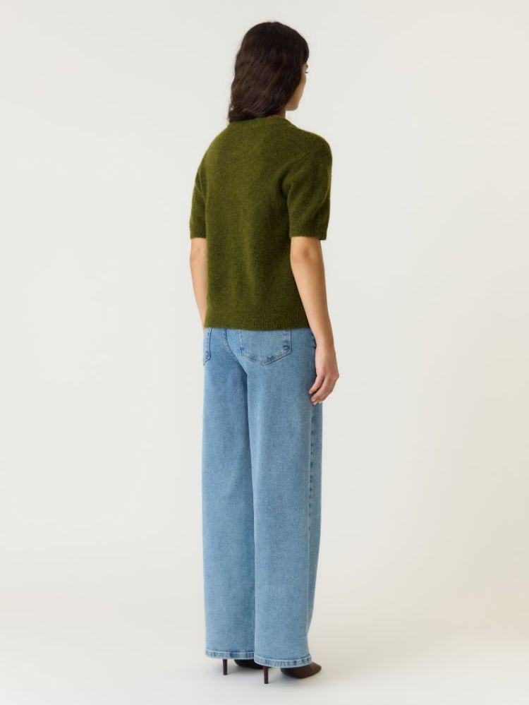 YASJOHI SS WOOL BLEND PULLOVER 224298 Fir Gree