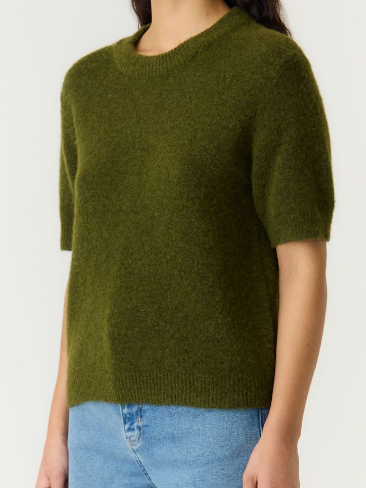 YASJOHI SS WOOL BLEND PULLOVER 224298 Fir Gree