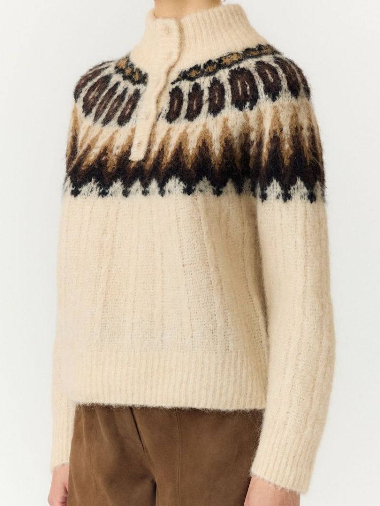 YASDOMINA LS WOOL BLEND KNIT P 307531001 Wood