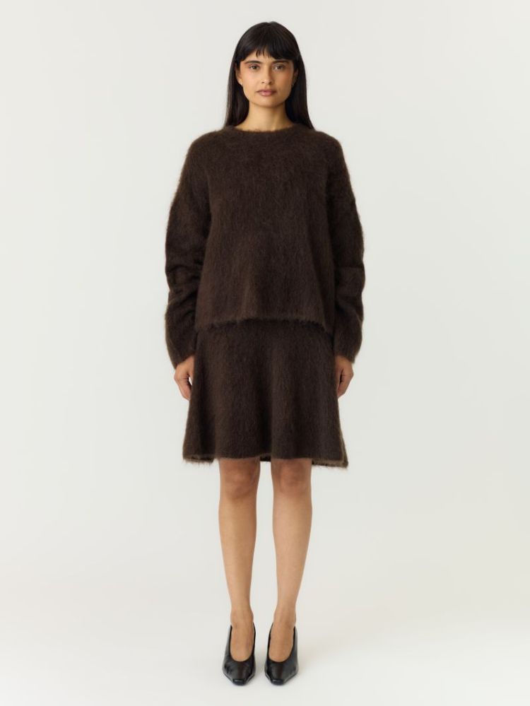 YASTILDE HW MOHAIR BLEND KNIT  242475001 Mole/